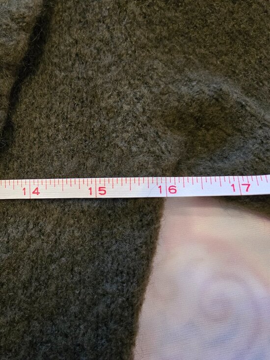 Olive Green Mohair and Wool Blend Ruffled Cardigan - Size S - Picture 7 of 13